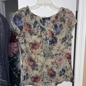 Beige floral shirt